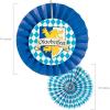Fun Express Oktoberfest Hanging Fans – 12″ to 14″ Paper Fans Hanging Party Decorations, Birthday Parties, Bridal Showers, Baby Showers, Wedding – 12 Pieces