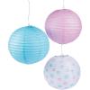 Fun Express 12″ Pink & Blue Paper Lanterns for Baby – Hanging Party Decor – Lanterns – 3 Pieces – Perfect for Baby Showers & Celebrations