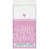 Fun Express 54″ x 84″ Pink Hearts Baby Shower Plastic Tablecloth