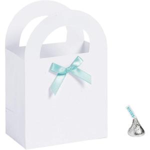 Fun Express BABY SHOWER PAPER BAG W BLUE BOW – Party Supplies – 12 Pieces