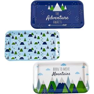 Fun Express Born to Move Mountains Serving Trays – Inspirational Party Supplies for Baby Showers Motivational Events & Celebrations – Perfect for Serving Snacks & Drinks – 3 Pieces
