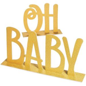 Gold Oh Baby Centerpiece – perfect for baby shower or gender reveal decorations