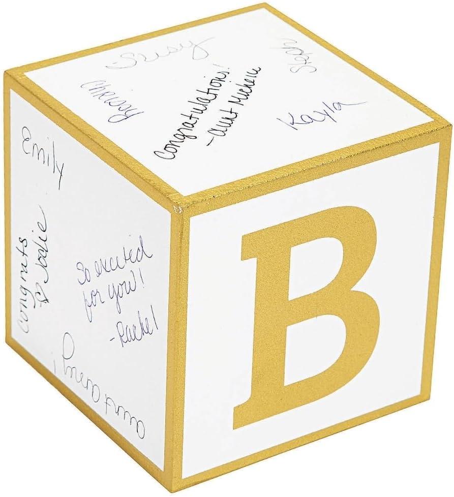 imageFun Express Baby Blocks Guest Book Decoration Home Decor Set for Baby Showers Birthdays and Nursery Adorable Keepsake for Memorable Moments 6Pieces