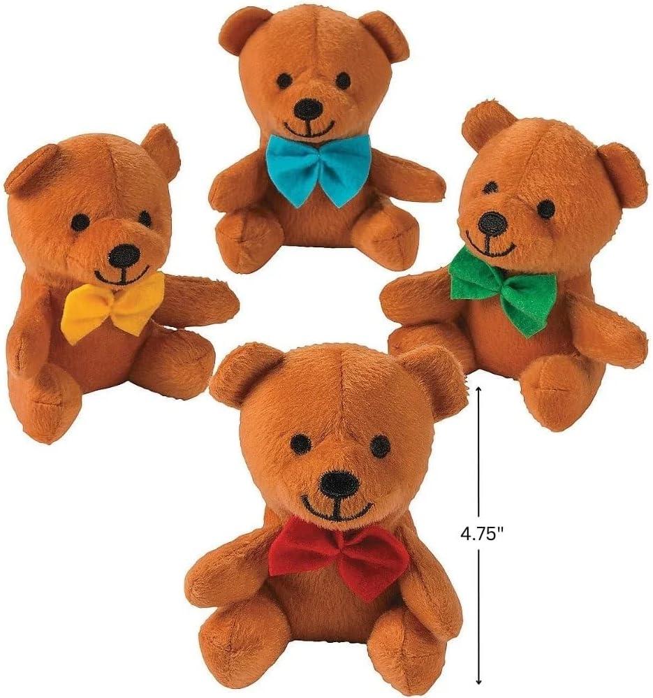 imageFun Express Plush Bow Tie Bears  Soft and Colorful Plush Teddy Bears with Cute Bow Ties  Ideal for Parties Gifts Baby Showers Decor ampamp Special Occasions  Perfect for Celebrations  12 Pieces