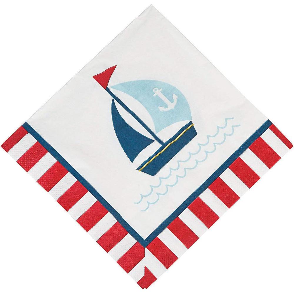 imageFun Express  Nautical Baby Shower Lunch Napkins for Baby  Party Supplies  Print Tableware  Print Napkins  Baby  16 Pieces