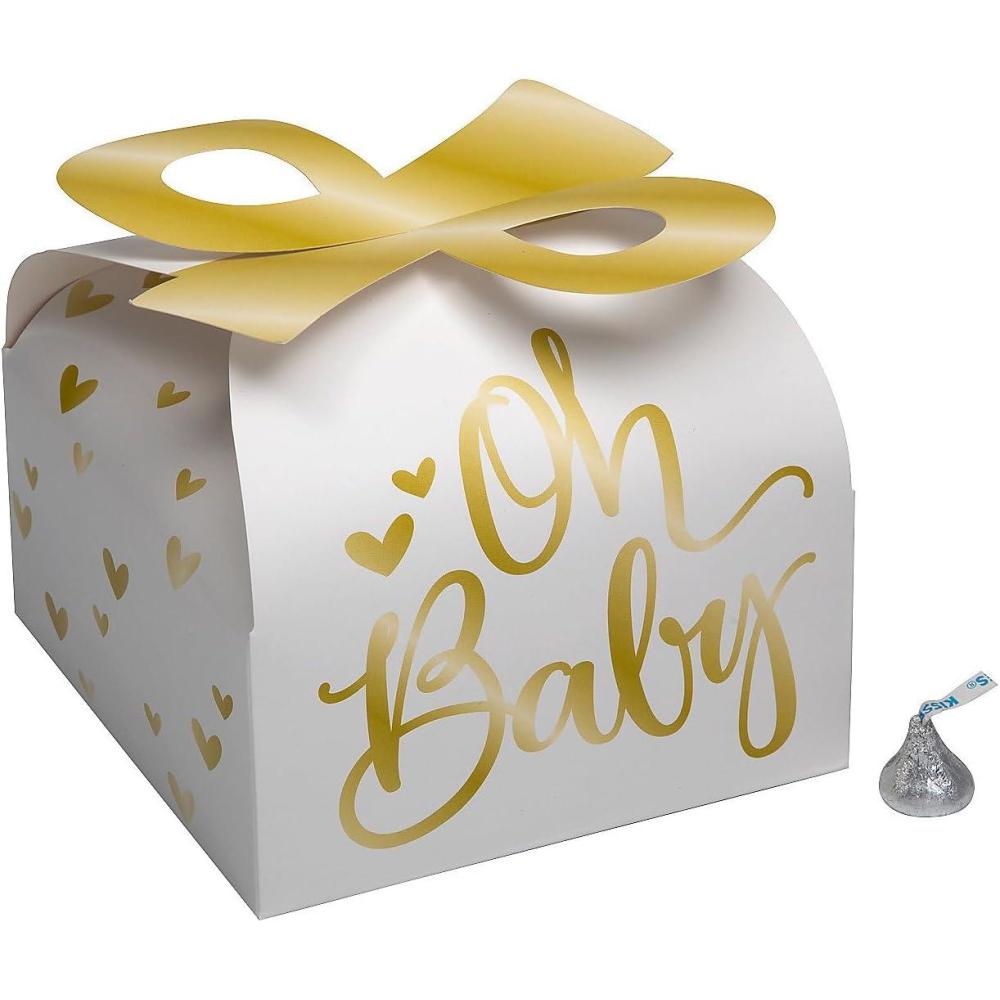 imageFun Express 12 Pieces Oh Baby Boxes with Bow Party Supplies for Baby Shower