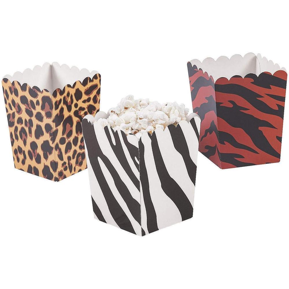 imageFun Express Animal Print Mini Popcorn Boxes Vibrant Party Supplies VBS Vacation Bible School Birthday Baby Showers Special Events Fun Decorative Snack Containers for Popcorn Multicolor 24 Pieces