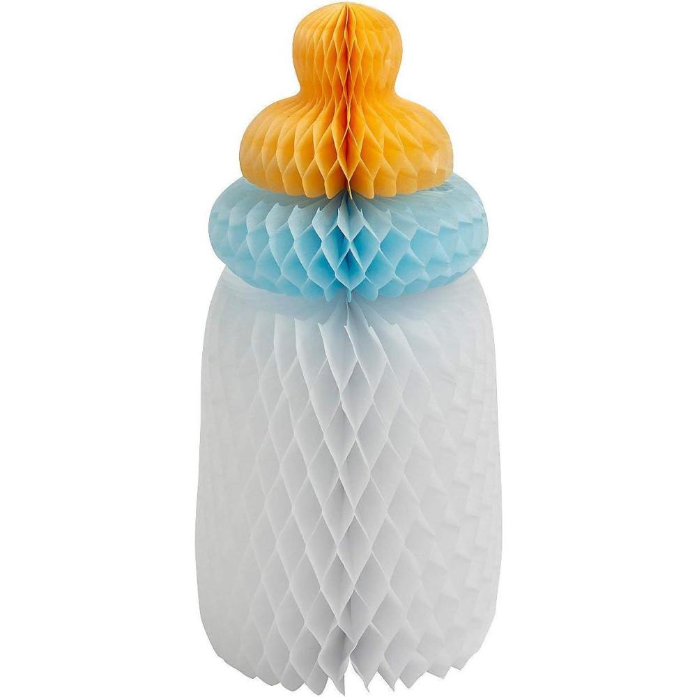 imageFun Express Baby Bottles Honeycomb Centerpiece Blue  Party Decor  3 Pieces