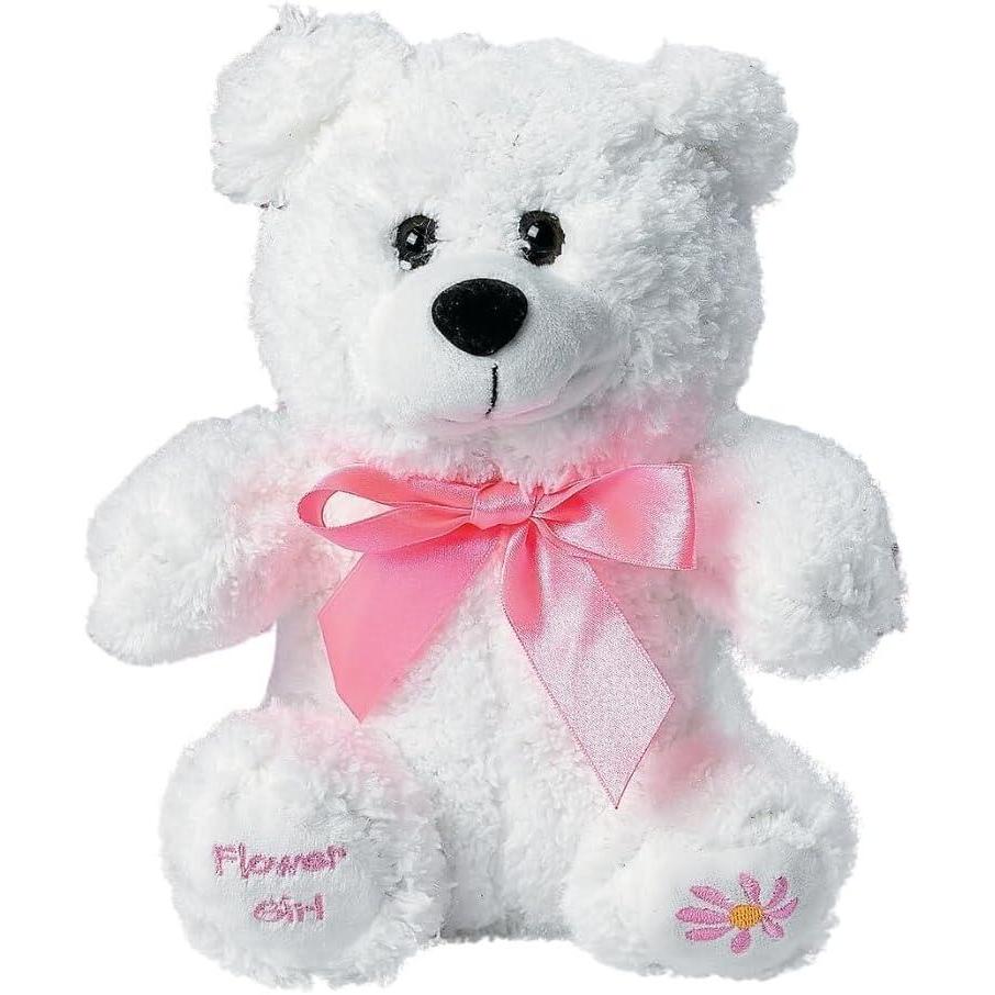 imageFun Express Flower Girl Stuffed Bear  Soft Plush  Wedding Party Gifts