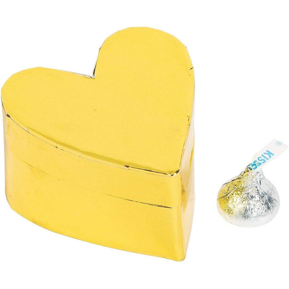 imageFun Express Gold Foil Heart Shaped Favor Boxes Elegant Party Favors for Weddings Bridal Showers Anniversaries Baby Showers ampamp Special Occasions Perfect for Gifts Treats ampamp Keepsakes 12 Pieces