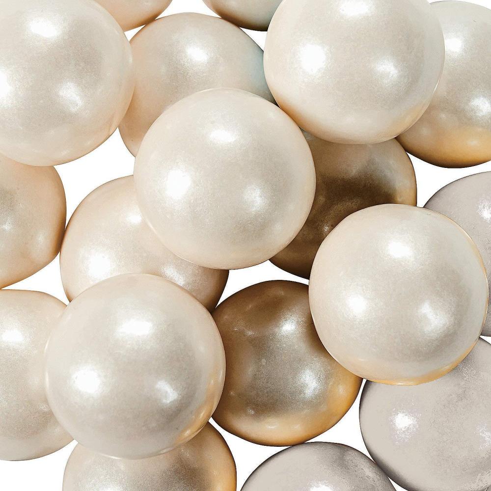 imageFun Express Large 1 Inch Gumballs Shimmer and Solid Colors For Gumball Machines Weddings Receptions Birthday Parties and Candy Buffet Tables  WhiteWhite