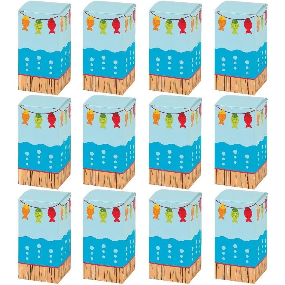 imageFun Express Mini Little Fisherman Favor Boxes  2quot x 4quot 12 Pcs  Decorative Cardboard Treat Boxes  Perfect for Birthday Parties Baby Showers ampamp FishingThemed Events