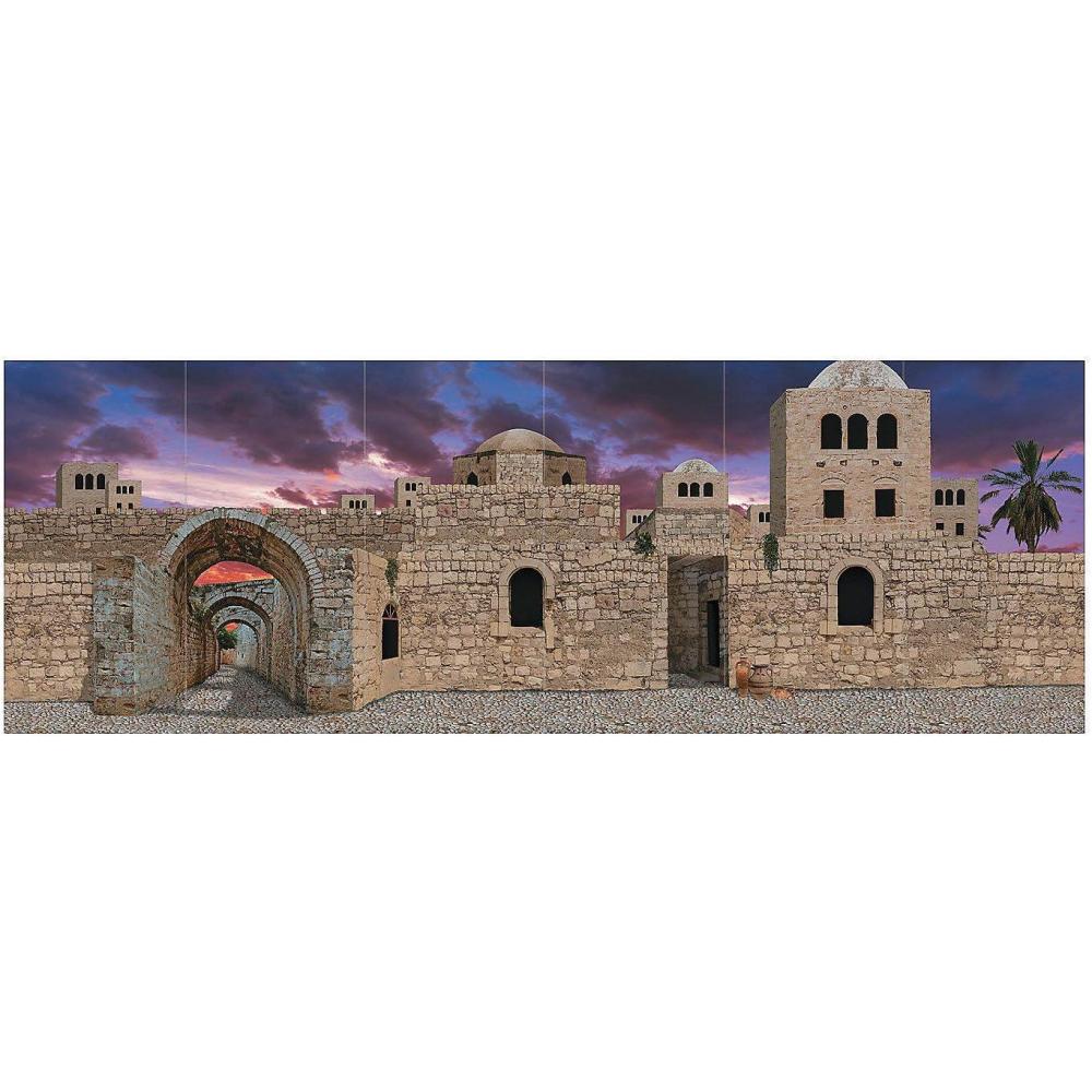 imageFun Express Nativity Scene Backdrop 18 Ft x 6 Ft  Large Bethlehem Cityscape Background for Christmas Pageant Church Plays ampamp Holiday Events  6Piece Plastic Wall Mural Set for Stage Design