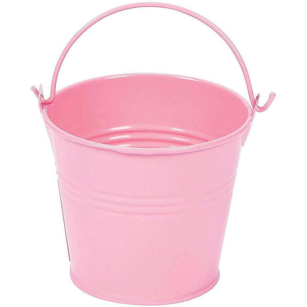 imageFun Express Pastel Pink Tinplate Pails 1 Dozen Baby Shower Favors Party Supplies ampamp Decor