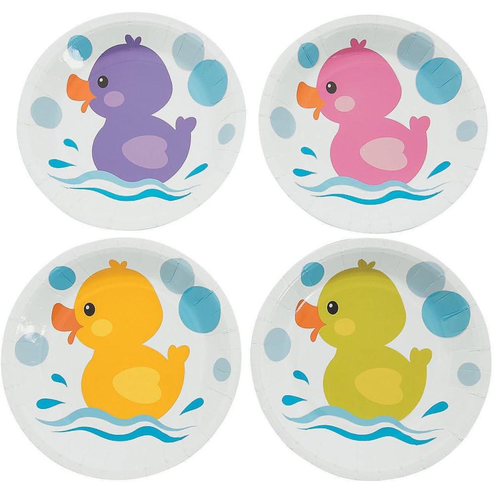 imageFun Express Rubber Ducky Paper Dessert Plates Duck Themed Tableware Paper Plates Decoration Supplies for Baby Shower Bridal Shower Wedding Tableware Supplies 8 Pieces7