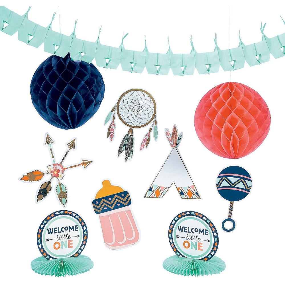 imageFun Express Tribal Baby Dcor Kit  10Piece Baby Shower Decorating Set