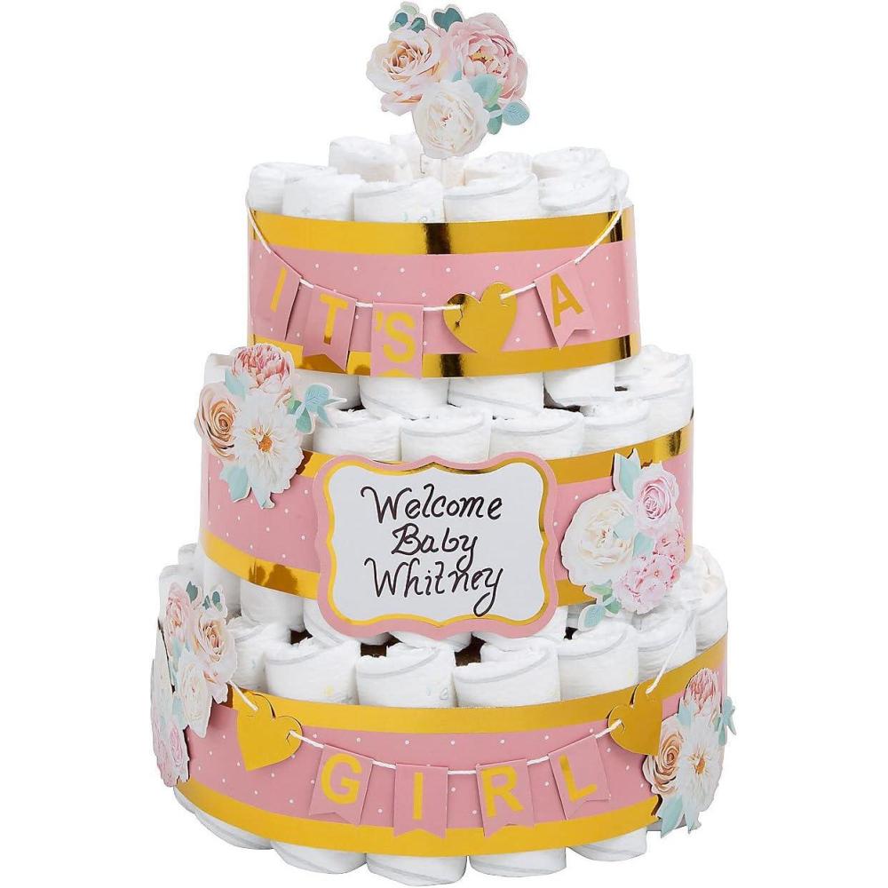 imageIts a Girl Diaper Cake Decorating Kit  12 Pieces