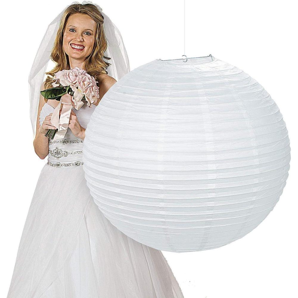 imageJumbo White Hanging Lantern 30 Inches in Diameter Wedding and Party Decor  1 Piece