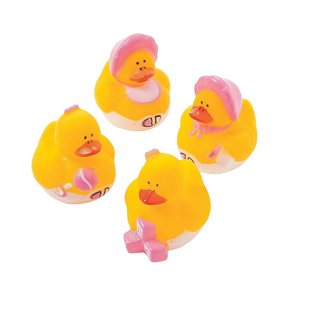 imageMini Girl Baby Shower Ducks  Bulk Set of 24 Rubber Duckies  Baby Shower Favors and Gender Reveal Supplies