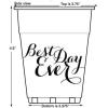 Fun Express Best Day Ever Wedding Disposable Cups – Bulk Set of 50, Each Holds 16 oz – Wedding Party Supplies