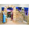Fun Express Nativity Scene Backdrop 18 Ft x 6 Ft – Large Bethlehem Cityscape Background for Christmas Pageant, Church Plays & Holiday Events | 6-Piece Plastic Wall Mural Set for Stage Design