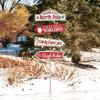 Fun Express North Pole & Santa’s Workshop Directional Christmas Yard Sign – 3 Feet Tall Wooden Outdoor Holiday Decorations with Metal Stakes | Whimsical Front Yard Christmas Decor for Lawn & Garden
