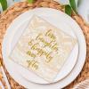 Fun Express Rustic Wedding Lunch Paper Napkins – Thick Decorative Dinner Napkins – Perfect for Bridal Brunches, Bridal Showers, Rustic Wedding Happily Ever After Luncheon Napkins – 16 Pieces