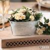 Galvanized Oval Bucket Container Centerpiece 5″ x 9″ – Rustic Wedding and Home Decor