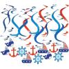 Cute Multicolor Little Sailor Hanging Swirl Decorations – 30″ (Pack of 12) – Vibrant Design – Perfect for Birthdays & Baby Showers