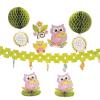 Fun Express – Owl Baby Shower Decorating Kit for Baby – Party Decor – General Decor – Decorating Kits – Baby – 8 Pieces