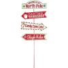 Fun Express North Pole & Santa’s Workshop Directional Christmas Yard Sign – 3 Feet Tall Wooden Outdoor Holiday Decorations with Metal Stakes | Whimsical Front Yard Christmas Decor for Lawn & Garden