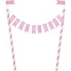 Pink Hearts Baby Shower Banner Cake Topper