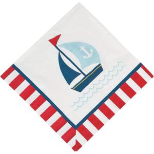 Fun Express – Nautical Baby Shower Lunch Napkins for Baby – Party Supplies – Print Tableware – Print Napkins – Baby – 16 Pieces