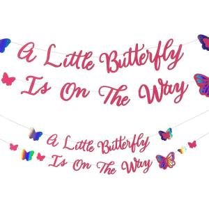 Fun Express Butterfly Baby Shower Garland – 2 Pc