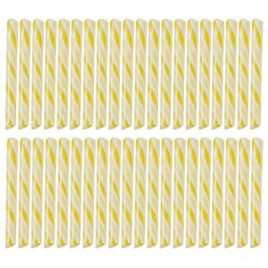 Fun Express Old Fashioned Candy Sticks – Light Blue Hard Candy Individually Wrapped Bulk Pack 80 Nostalgic Candy Sticks for Buffet, Baby Shower & Wedding Reception Party Favors(Yellow)