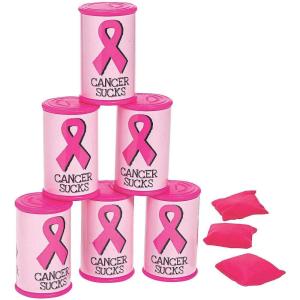 Fun Express Pink Ribbon Bean Bag Toss Game – Fun Party Game for Baby Showers Gender Reveals – Bean Bags & Game Boards – Perfect for Celebrations and Events Pink Ribbon Design – 9 Pieces