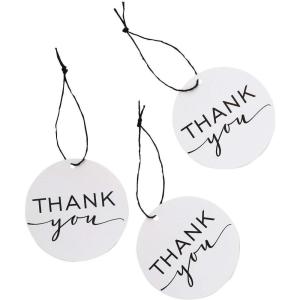 Fun Express Simple Thank You Favor Tags – Charming Party Favor Tags for Weddings Birthdays Baby Showers Bridal Showers Receptions & Special Occasions – Perfect for Gifts Treats Decorations – 24 Pieces