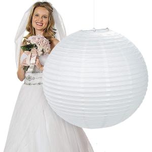 Jumbo White Hanging Lantern (30 Inches in Diameter) Wedding and Party Decor – 1 Piece