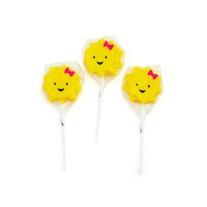Novelty Themed Individually Wrapped Lollipops, 12 Pieces, Birthday, Christmas, Easter, Baby Shower, Graduation, Valentine’s Day Suckers (Sunshine)