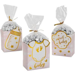 Pink 36 Pieces Baby Shower Treat Container Kit – Makes 12