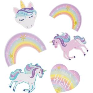 Unicorn Party Cardstock Wall Decorations – (1 Set) – Assorted Cutouts for Birthday Parties, Baby Showers & Kids’ Celebrations