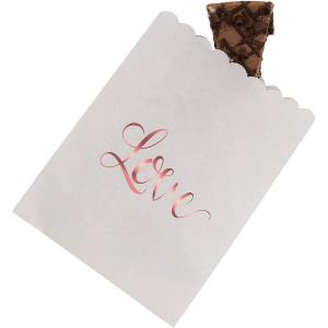 White and Rose Gold Love Paper Treat Bags – 6″ x 7.5″, 50 Pieces – Party Favor Bags for Wedding, Bridal Shower, Baby Shower