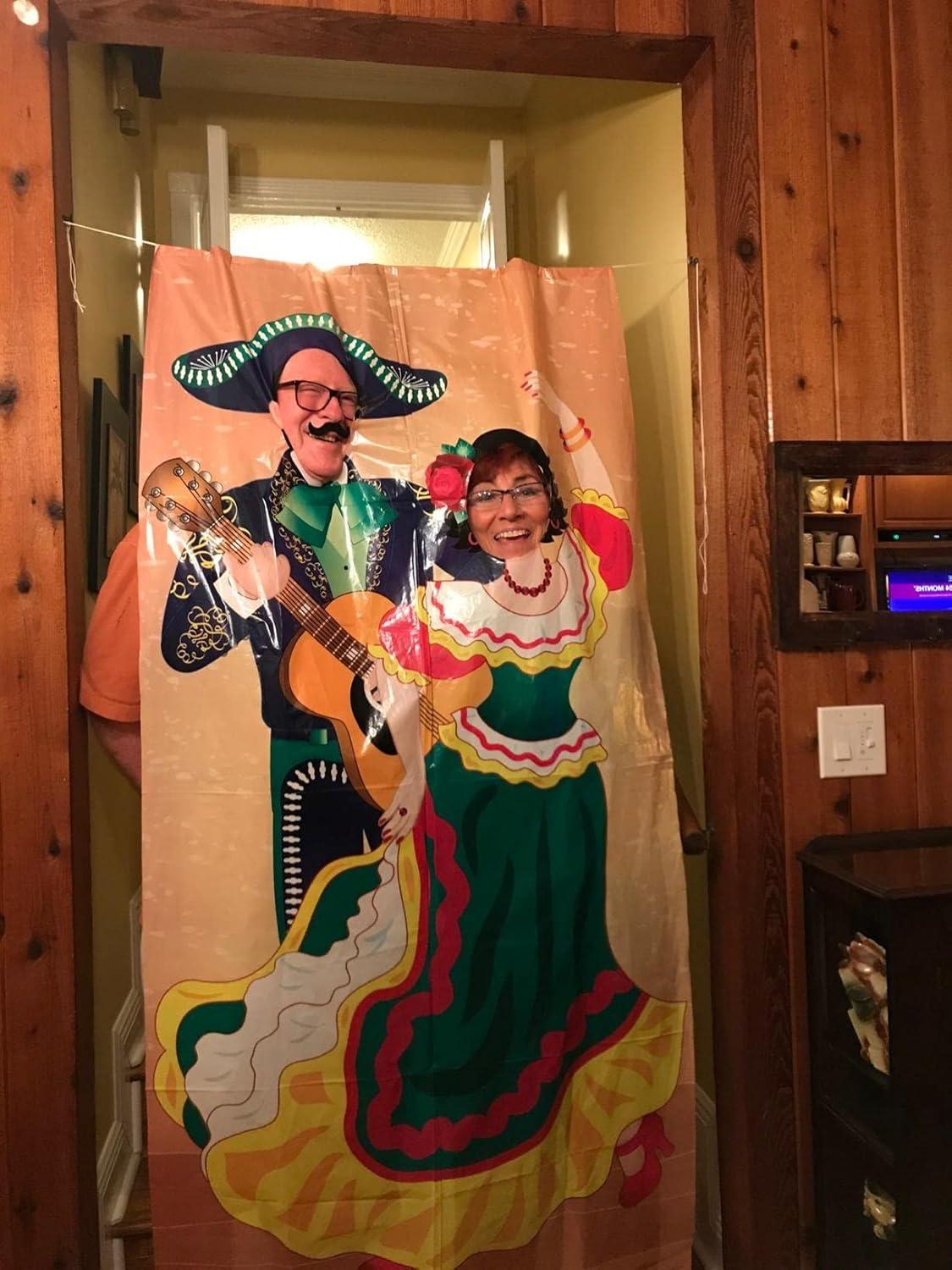 imageFiesta Couple Photo Booth Door Banner for Cinco de Mayo 6 feet tall Party Decor Fiesta