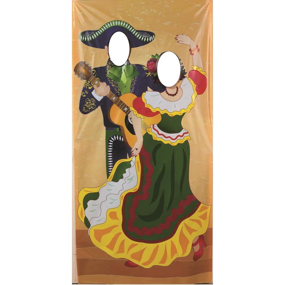 imageFiesta Couple Photo Booth Door Banner for Cinco de Mayo 6 feet tall Party Decor Fiesta
