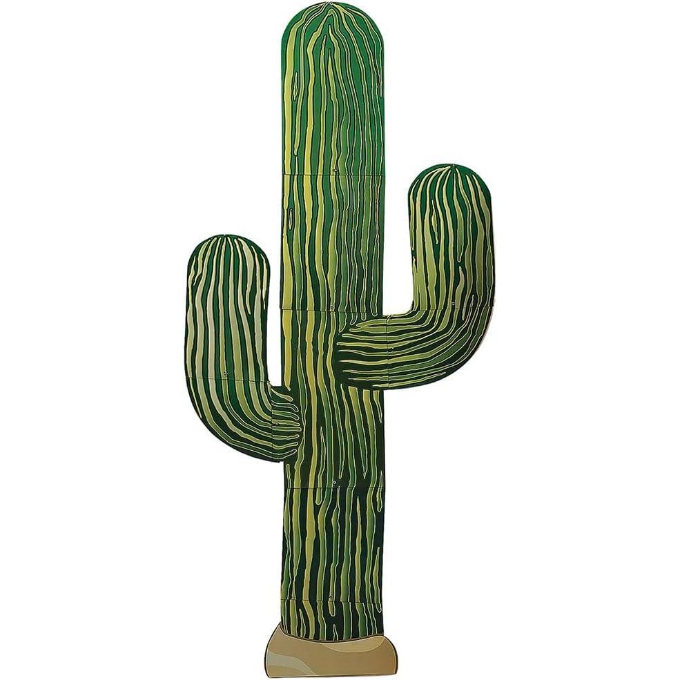 imageFun Express 6 Foot Jointed Cactus Cardboard Cutout  Western Decor ampamp Mexican Party Decorations for Fiesta Cinco de Mayo  Desert Theme Wall Art for Home Events ampamp VBS