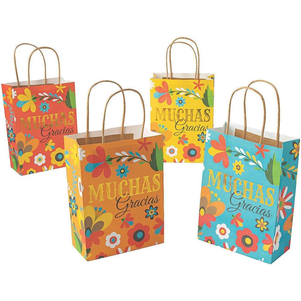 imageFun Express Fiesta Muchas Gracias Gift Bags set of 12 Cinco De Mayo Party Gift Bags Supplies