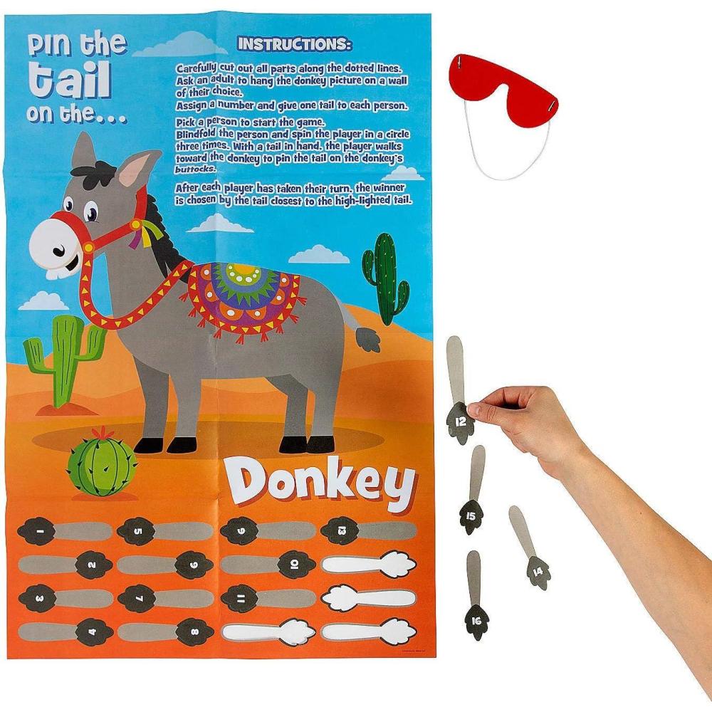 imageFun Express Fiesta Pin The Tail on The Donkey Game  Classic MexicanThemed Party Game for Cinco de Mayo Birthday Parties and Celebrations  Fun Interactive Activity for Kids and Adults  2 Pieces