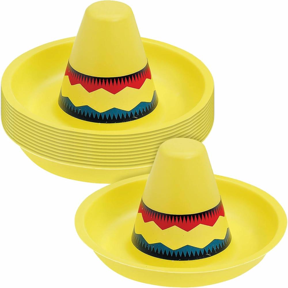 imageFun Express Mini Plastic Sombrero Hats  Set of 12  Cinco de Mayo Fiesta Party Decor and Supplies