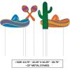 Fiesta Yard Signs (4 piece set) Includes sombreros, cactus and maracas – Cinco de Mayo Outdoor Decorations