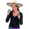 Fun Express 12 Straw Sombrero Hats with Drawstring for Adults – Adjustable Sombrero Hats Brown